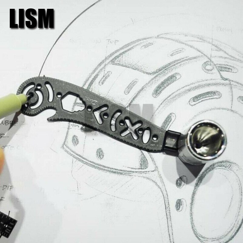 Multi-Function ,Versatile Drawing Tool,Curved Ruler Mini Compass Protractor Combo Patterns for Notepad Designers Artists