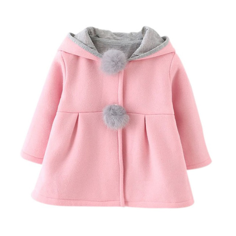 Baby Meisjes Jas Herfst Schattige Konijn Oor Hooded Tops Kids Warme Jas Bovenkleding & Jas Kinderen Babykleding meisje Jassen