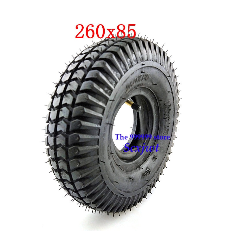 High Performance 260x85 Tire and Inner Tube 3.00-4(10"x3", 260*85) Knobby Scooter, ATV and Go Kart Tire and Tube Motor Tire