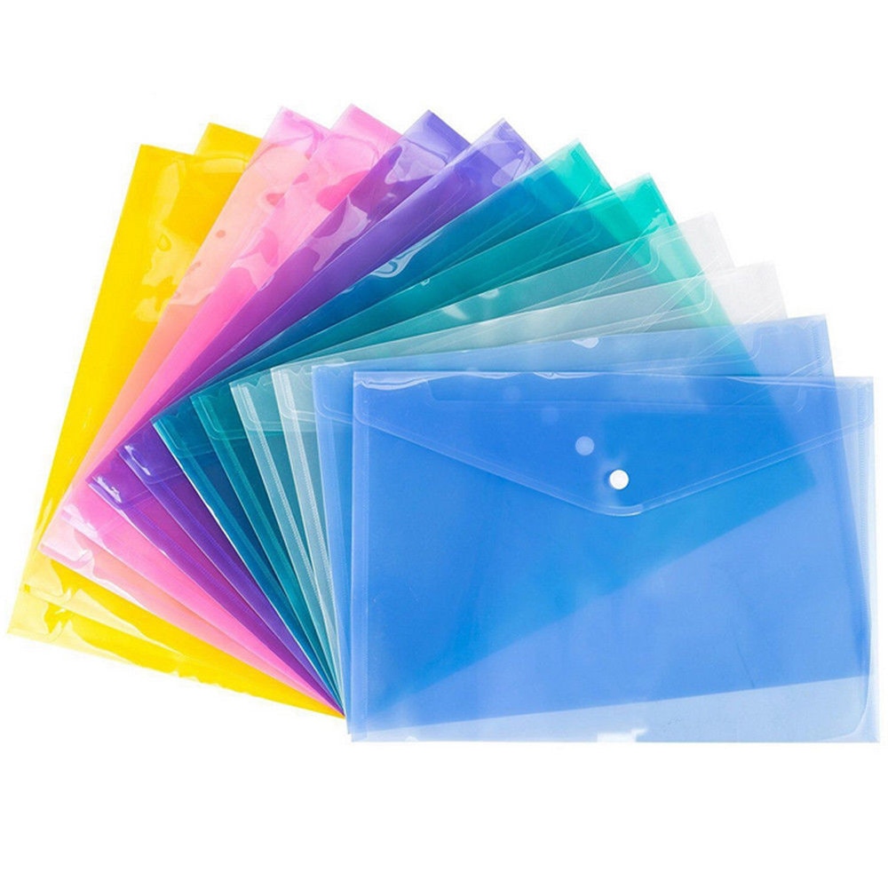 A4 Transparent Document Folder File Folder Stationery School Office Cover 6 Colors Students Premium
