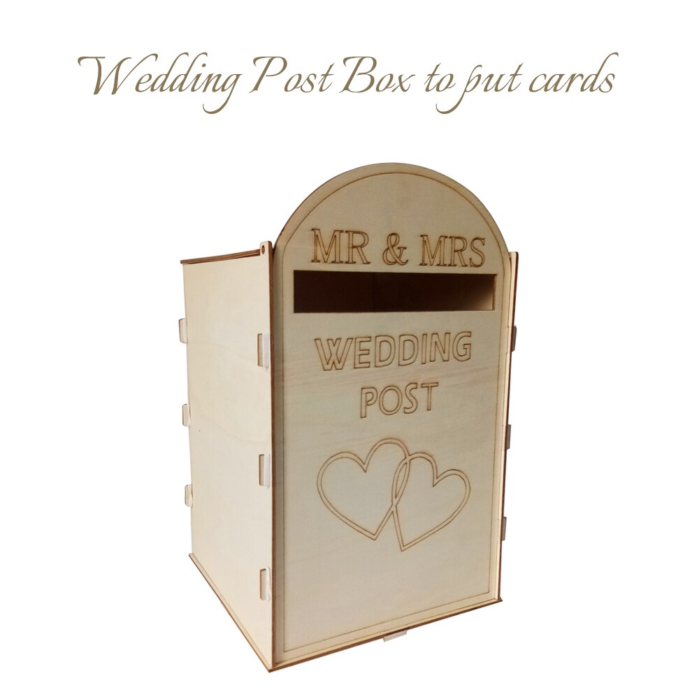 DIY Wedding Card Doos Houten Spaarpot met Slot Mooie Bruiloft Decoratie Verjaardag Feestartikelen