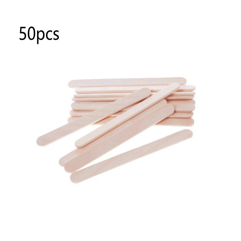 50Pcs Popsicle Sticks Natural Wooden Sticks Popsicle Candy Stick Homemade Kid DIY Hand Crafts Art Tools
