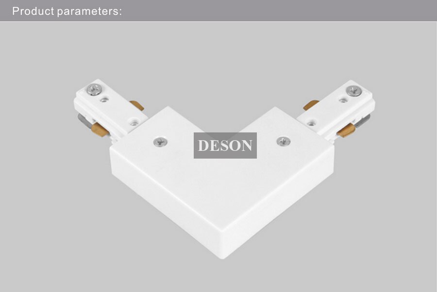 3 fils 2 Circuit L forme lumière rail de voie connecteur aluminium piste accessoires éclairage système de voie composants noir blanc DHL