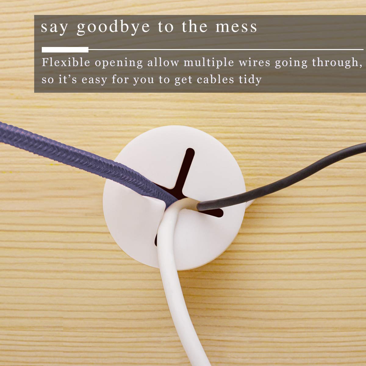 20 Pieces Flexible Silicone Cable Cord Grommets Rubber Grommets for Table,TV Console and Furnitures Hole Cover