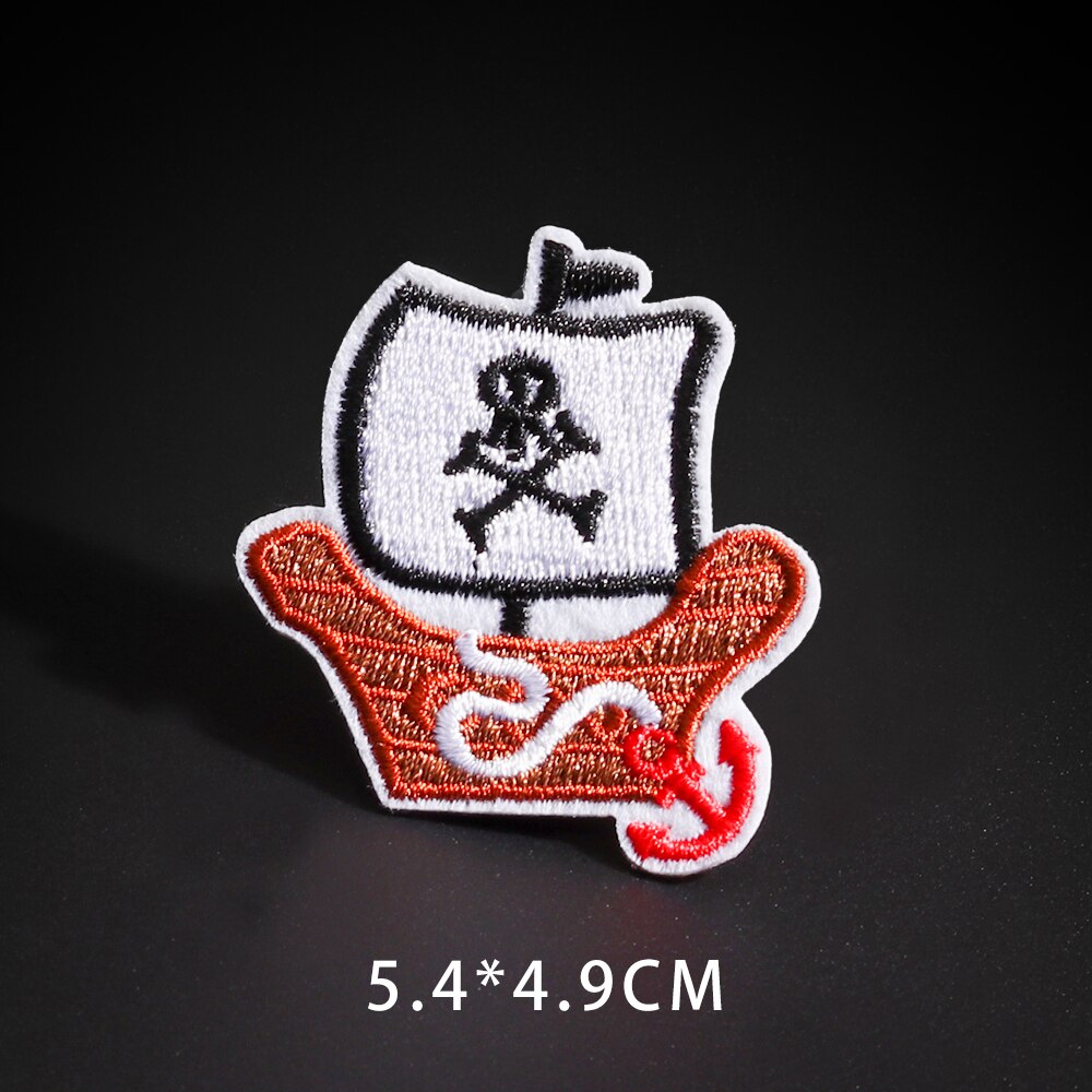 Piratenschip Badges Zeilen Serie Patches Voor Kleding Ijzer Op Anker Geborduurde Applique Badges Diy Kleding Accessoire: N5-BT2944