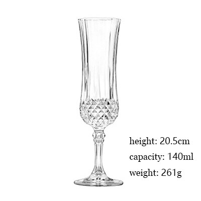 Copa de cristal tallada de estilo europeo, copas de vino de lujo con diamantes, para Bar, , hogar, Hotel: G-140ml