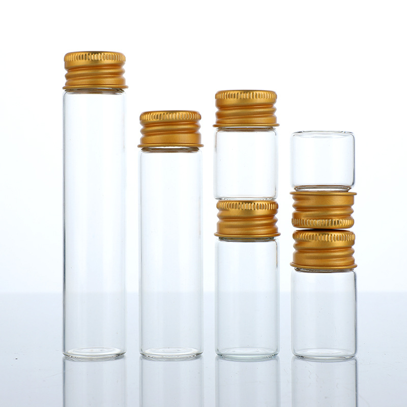5 ~ 30ml små glassflasker med skrukork, oppbevaringsglass, minibeholdere, gjennomsiktige hetteglassflasker, tomme, påfyllbare flasker