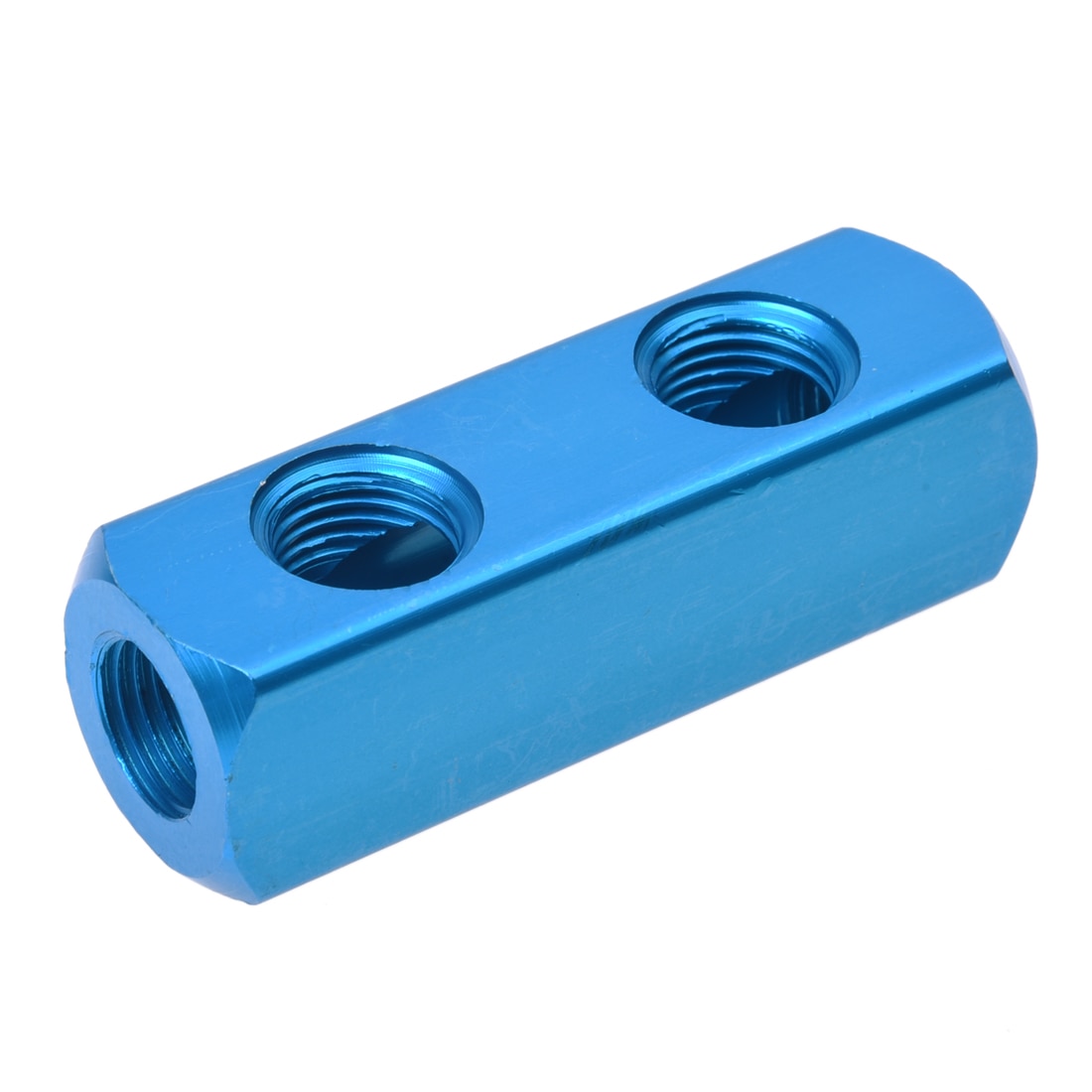 1/2"PT Air Pneumatic 2 Ways 5 Thread Ports Aluminum Manifold Block Splitter