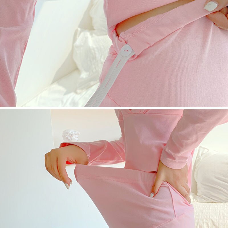 Pijamas de maternidad de traje de lactancia ropa de dormir Otoño Invierno ropa de embarazo gruesa mantener la ropa interior cálida ropa de dormir más terciopelo