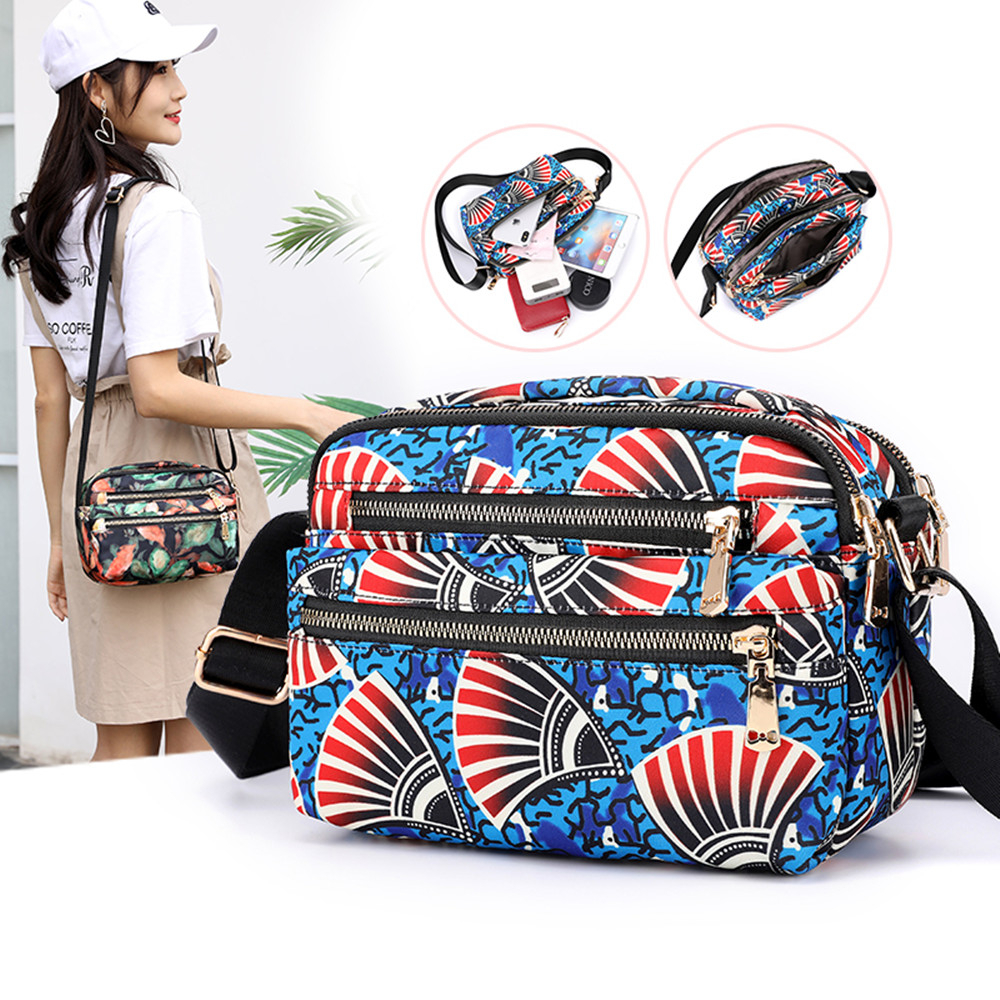 Mini Floral Shoulder Bag Women Nylon Waterproof Soft Zipper Crossbody Versatile Purses And Handbags Bolsa Feminina Sac