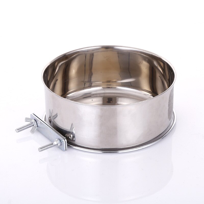 Cuenco colgante de acero inoxidable para perro y gato, recipiente para colgar, jaula para perro, duradero, alimentador para cachorros y gatitos, suministros para mascotas