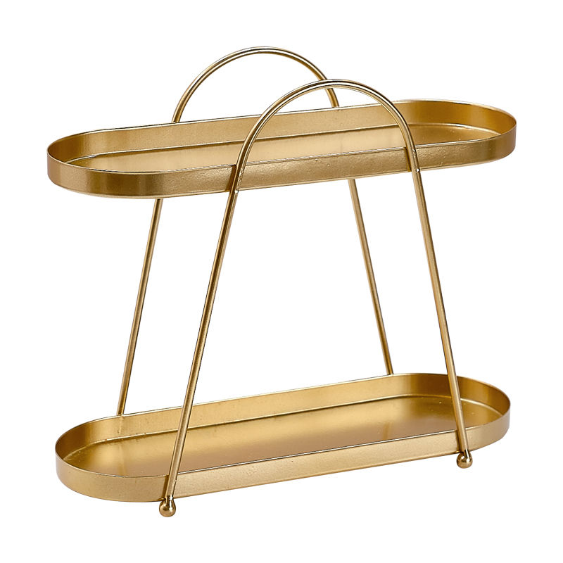 Étagère de rangement en fer forgé pour cosmétiques, boîte à bijoux, ornements décoratifs de table, support d'organisation de dressing, nordique