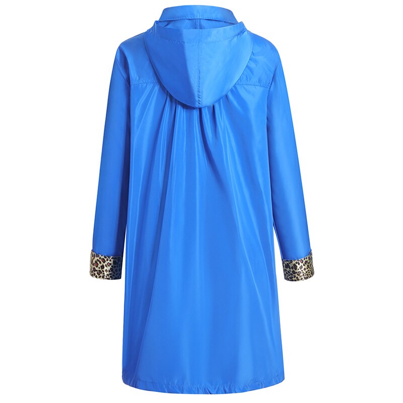 Kvinder vindjakke udendørs vandtæt regnfrakke jakke med hætte mellemlængde letvægts cykeljakke bjergbestigningsdragt