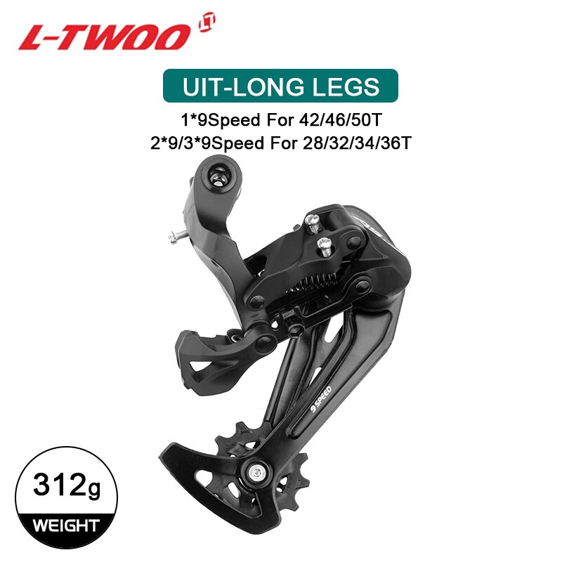 L-TWOO-A5 przerzutka tylna MTB i zestaw rowerowy drogowy 1*9 prędkości, dźwignia zmiany biegów 9 prędkości, 2x9 V, nadaje się robić Shimano sram: 9S A5 czerwony(Max 50T)