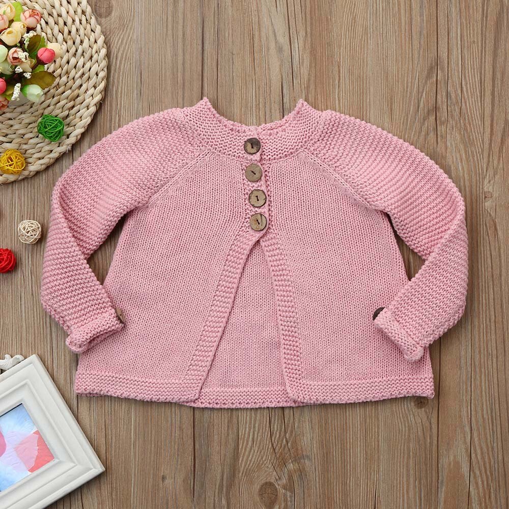 Kids Baby Meisjes Trui Jas Herfst Winter Solid Button Gebreide Dikke Warme Vest Baby Meisje Kleding Uitloper Camisola
