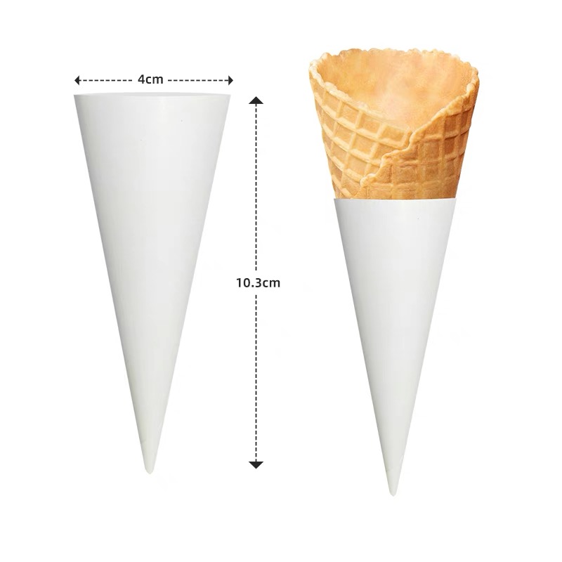 1000pcs Ice Cream Cone Holder Cover Paper Sleeve Cup for Wedding Birthday Party Supplies: Fluorescence Yellow