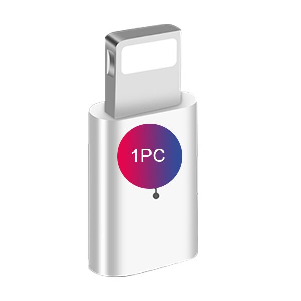 Mini Otg Micro Usb Bliksem Adapter Voor Iphone 12 11 Pro Xs Max Xr X 10 8 7 Plus microusb Male Naar Ios 8Pin Vrouwelijke Connecor: 1 Pcs White