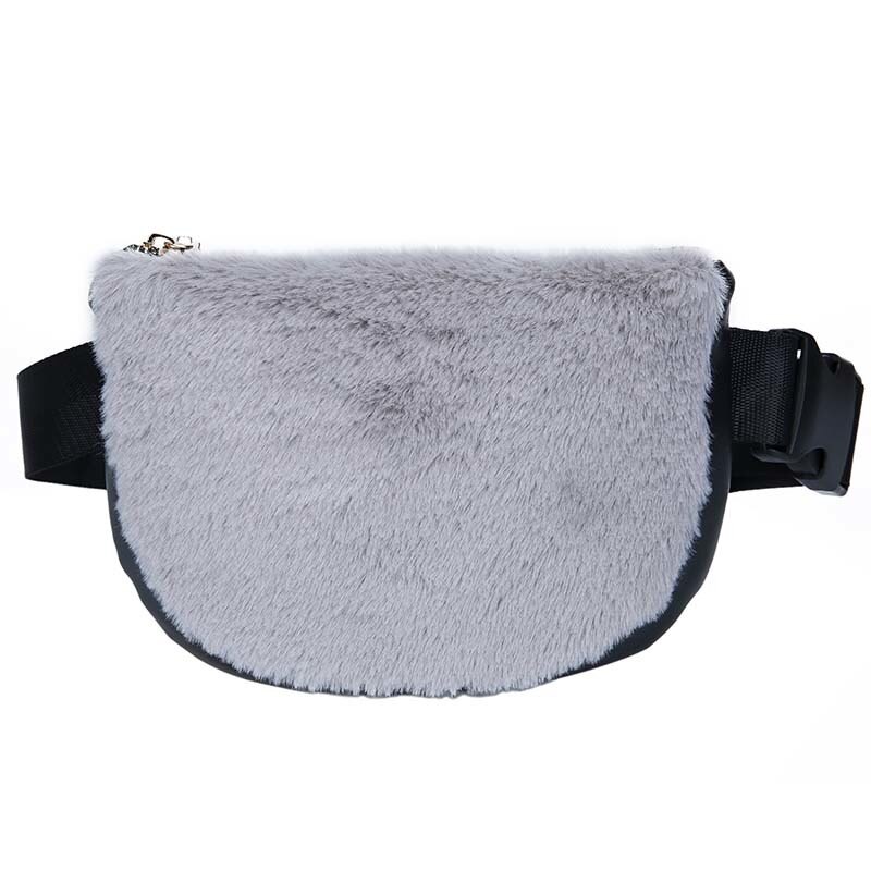 Plys kvinder talje taske kvindelige læder bælte tasker luksus fanny pack banan taske skulder crossbody brysttasker: Grå talje taske