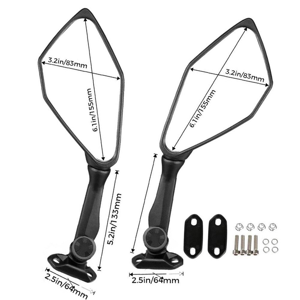 k FixRightPro Mirrors DLUMFPF Motorcycle Rear View Mirror For