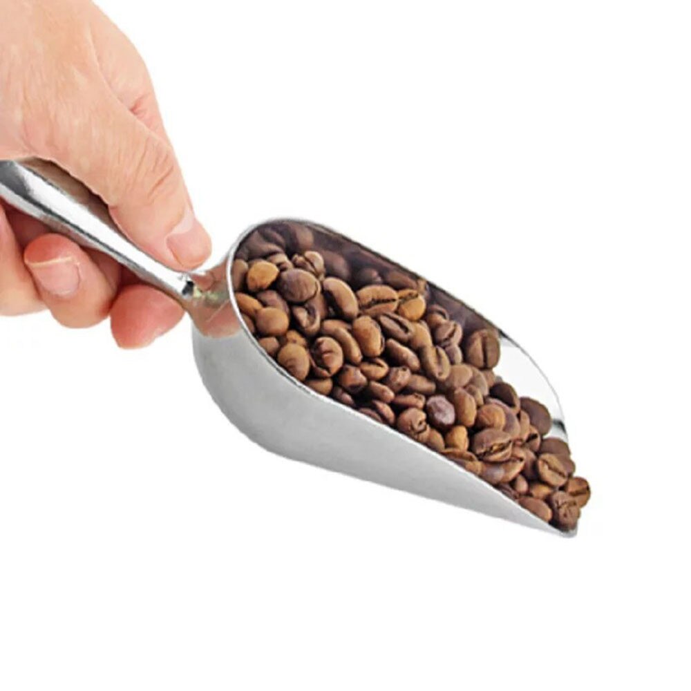 Pala para palomitas de aluminio multiusos, cuchara para harina, arroz, especias, sal, azúcar, barman, utensilios de cocina, FDH,