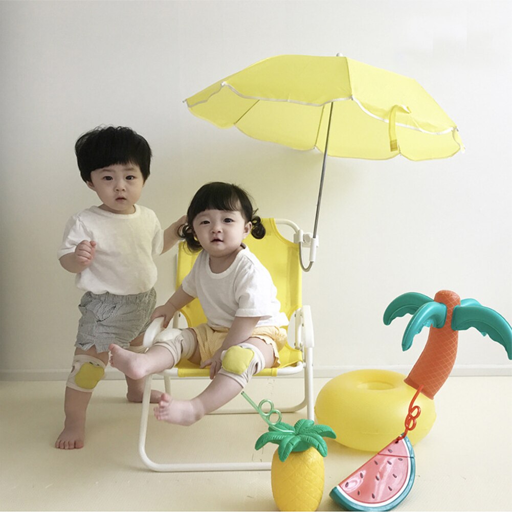 De parasol plegable playa sillón reclinable Silla de playa para niños con paraguas extraíbles