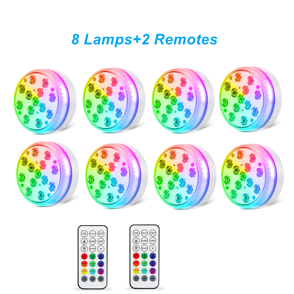 Underwater Pool Lights Waterproof LED Submersible Lights with Remote RGB Bathtub Shower Lights for Fountain Garden Decor: Cold White / 6-10W