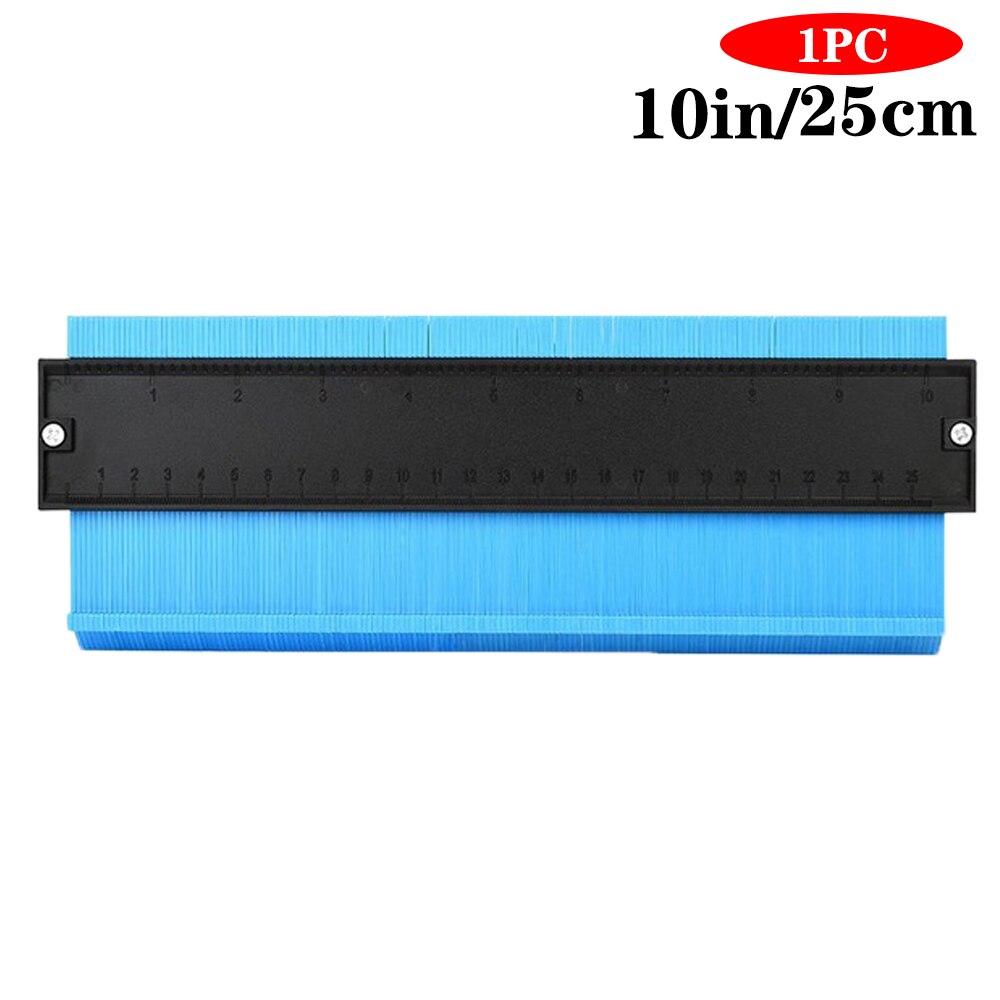Multi-functio Contour Profile Gauge Tiling Laminate Tiles Edge Shaping Wood Measure Ruler Tiles Laminate Tiles Tool 5/6/10inch: 10inch  Blue