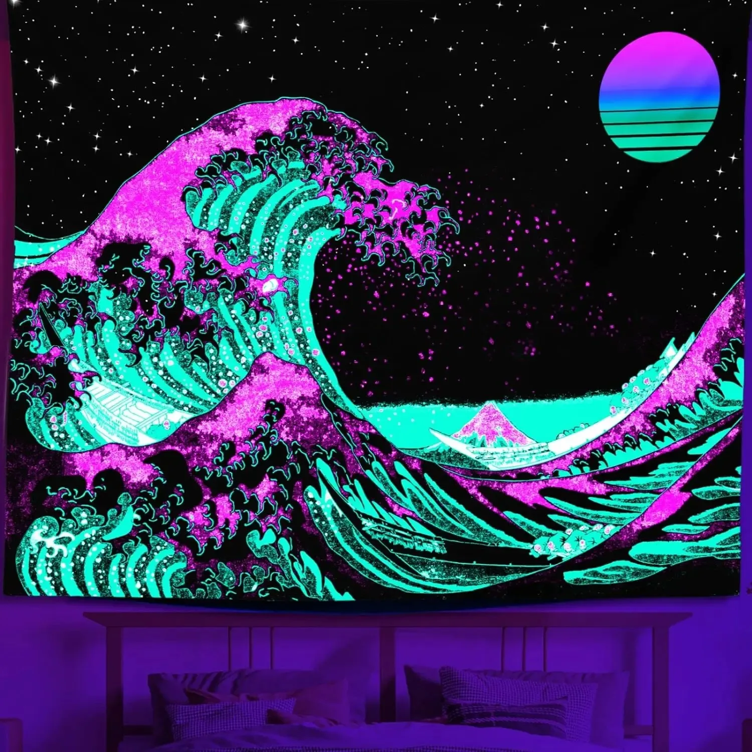 Tapiz de galaxia para decoración de habitación, tapiz espacial estético para dormitorio, nebulosa misteriosa, pintura colgante de pared, fondo para sala de estar: 140 x 205 cm / Breen