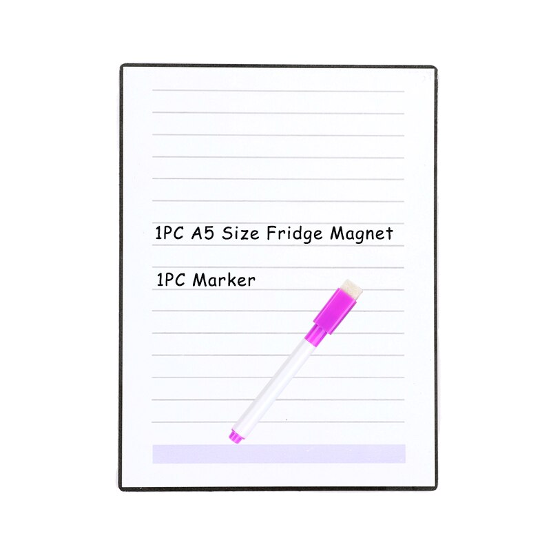 A5 Size Dry wipe Magnetic Whiteboard White Board for Fridge Magnet Sticker Weekly Planner Message Board Writing Pad: style 3