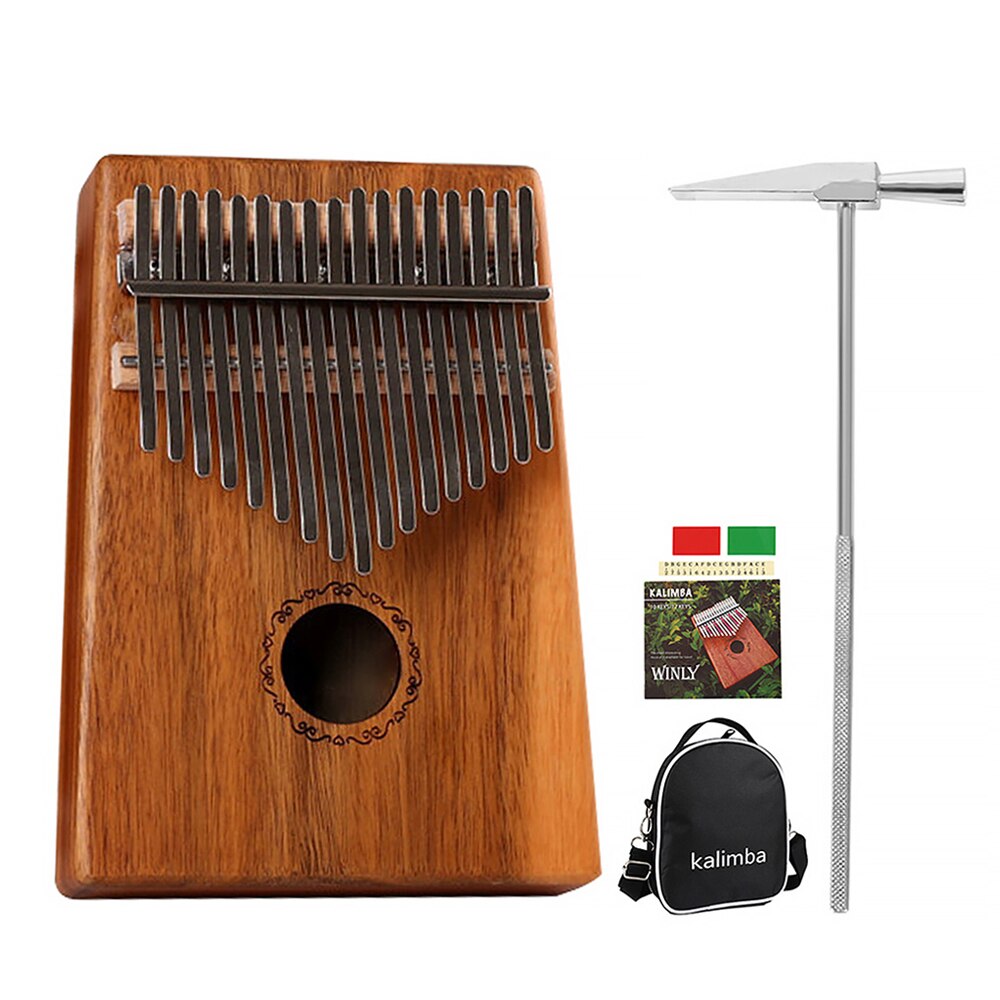 17 Keys Kalimba Thumb Piano Wood Mahogany and Transparent Body Musical Instrument with Learning Book Tune Hammer for Beginner: Black