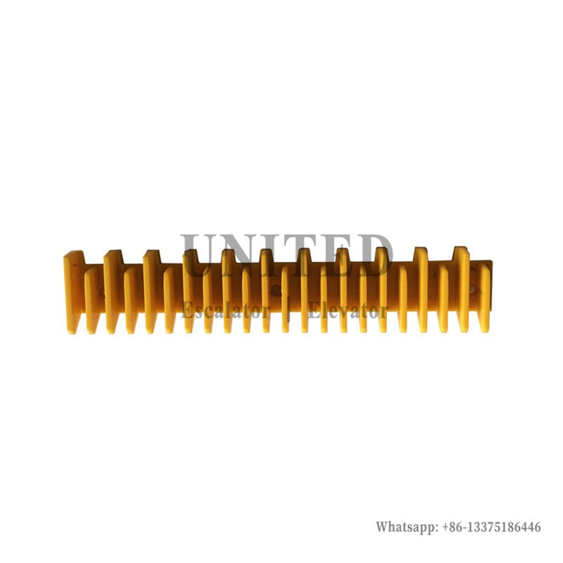 Escaleras Mecánicas de plástico amarillo, demarcación HE645B028H04 L200mm W38mm 22 dientes
