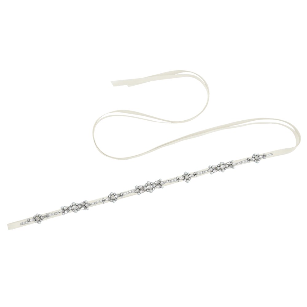 Cinturón para vestido de novia cinturón con cuentas para vestidos cinturones con estrás de perlas para Mujer Accesorios nupciales Braut Hochzeitsgürtel S488: creamy-white