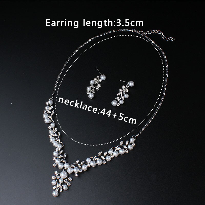 Jiayijiaduo Nachahmung perle schmuck einstellen für frauen hochzeit hochzeit kleid zubehör kristall halskette ohrringe einstellen silber farbe