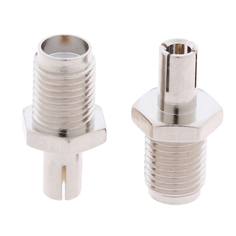 2pcs RF Coaxial Adapter SMA To TS9 Coax Jack Connector SMA Female Jack To TS9 Male Plug Silver