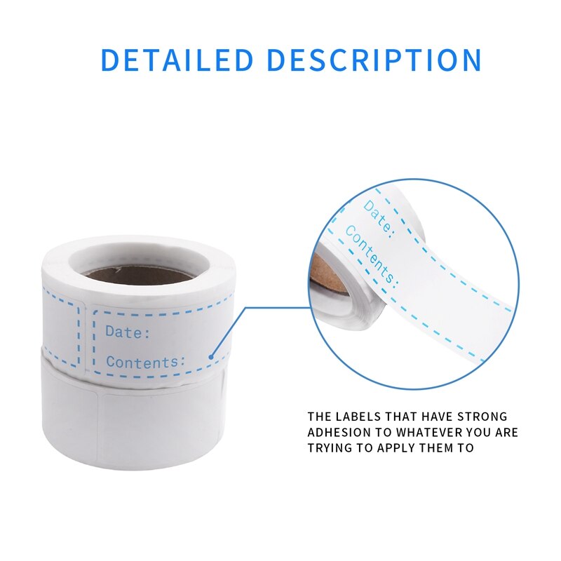 Food Date Labels and Blank Freezer Labels,Removable Refrigerator Sticker Tape for Meal Prep Container Pantry Kitchen