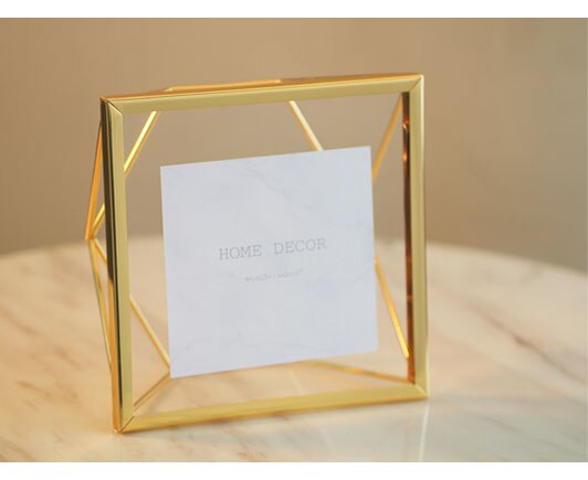 Fotolijst 액자 Cadre Foto Golden Diamond Vierkante Glazen Frame Tafel Voor Slaapkamer Home Decoratie Cadre Deco Art: 15X15