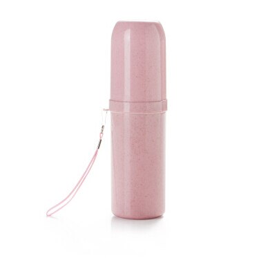 Bärbar rese tandkräm tandborste hållare lock fall hushållsförvaring kopp utomhus hållare badrum accessorie: Rosa