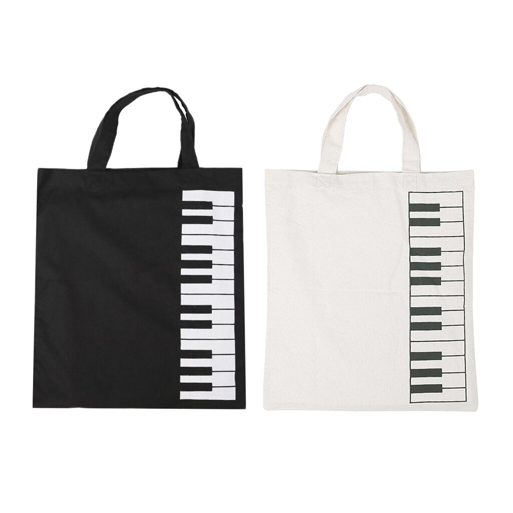 Pure Cotton Piano Keys Musical Handbag Tote Bag Shopping Bag for Music Lover