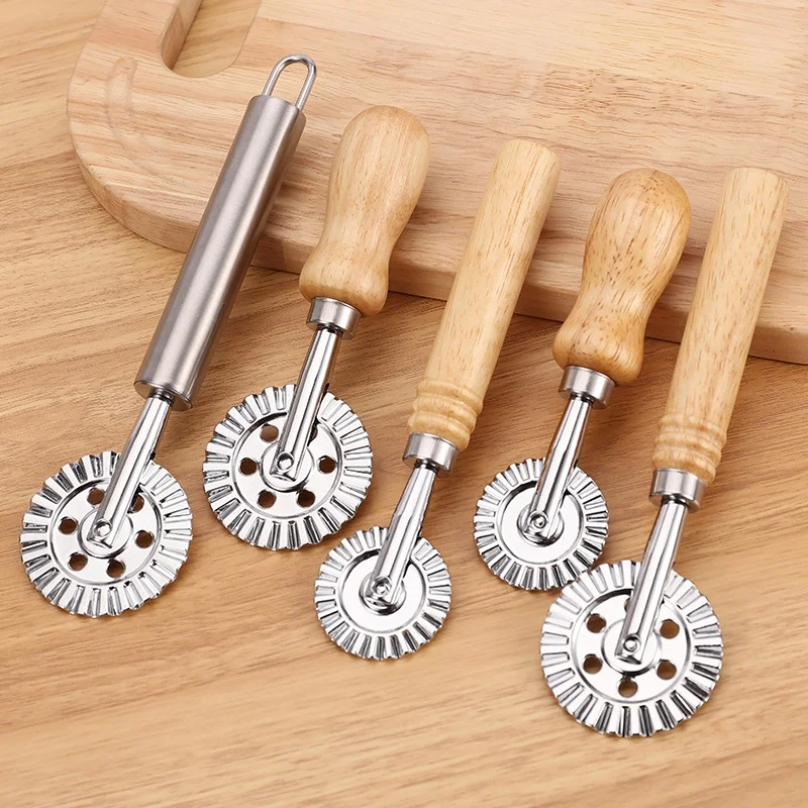 Edelstahl Knödel Prägung Seite-geprägte Keks bilden Hand-Schneidemaschine Für Backen Gebäck Dekoration rollen Rad Werkzeuge