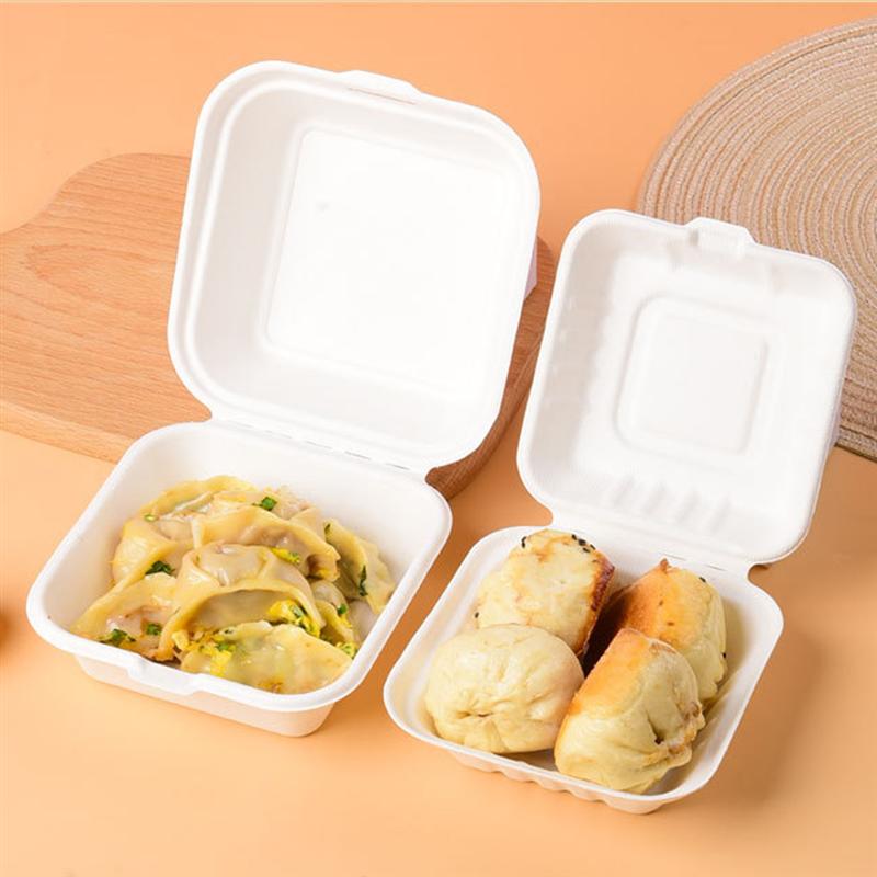 50pcs Takeout Packaging Boxes Snack Wrapping Boxes Shop Hamburgers Boxes Salad Storage Lunch Box Cake Sushi Food Packaging Box
