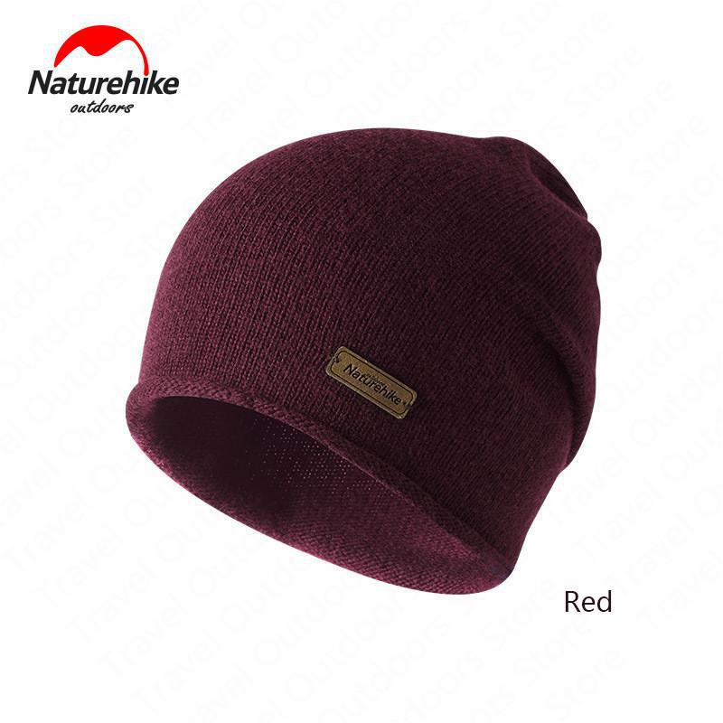 Naturehike-gorro de punto de lana para exteriores, gorro cálido para senderismo, Unisex, para correr, senderismo, deporte de escalada: Red