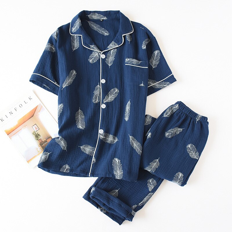 Neue Sommer Pyjamas Männer Pijama Set männer Pyjamas Baumwolle Kurzarm Nacht Anzug Männer Heißer Nachtwäsche 2 Stück Pyjama set Fdfklak