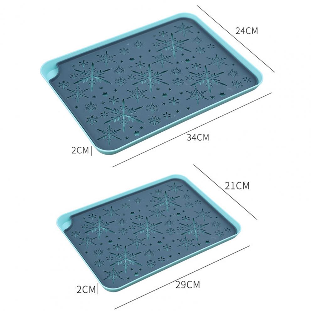 Kitchen Quick Drain Storage Tray Eco-friendly Hollow Pattern Plastic Rectangular Dessert Tray Supplies for Home