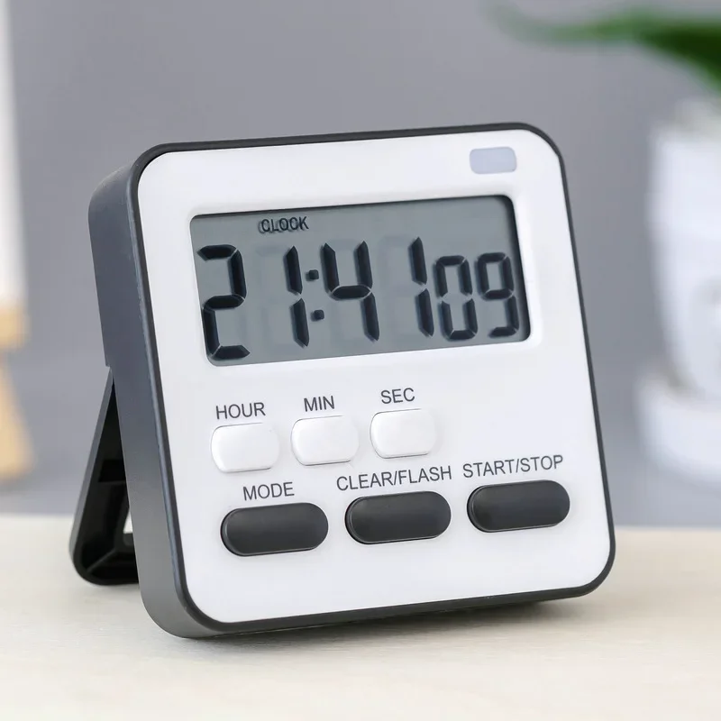 With Flashing Light Timer Cooking Kitchen Sport Study Game With Magnetic Countdown Alarm Clock: black
