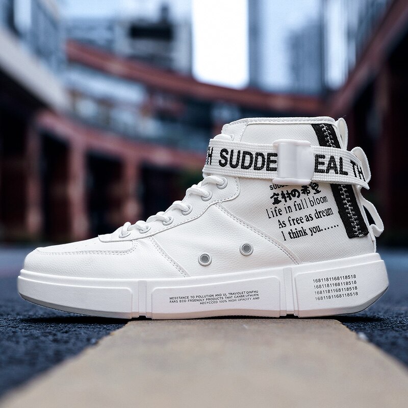 Herenschoenen winter heren casual schoenen hoge canvas schoenen heren veterschoenen platte schoenen martin boots casual schoenen van niet-leer 43