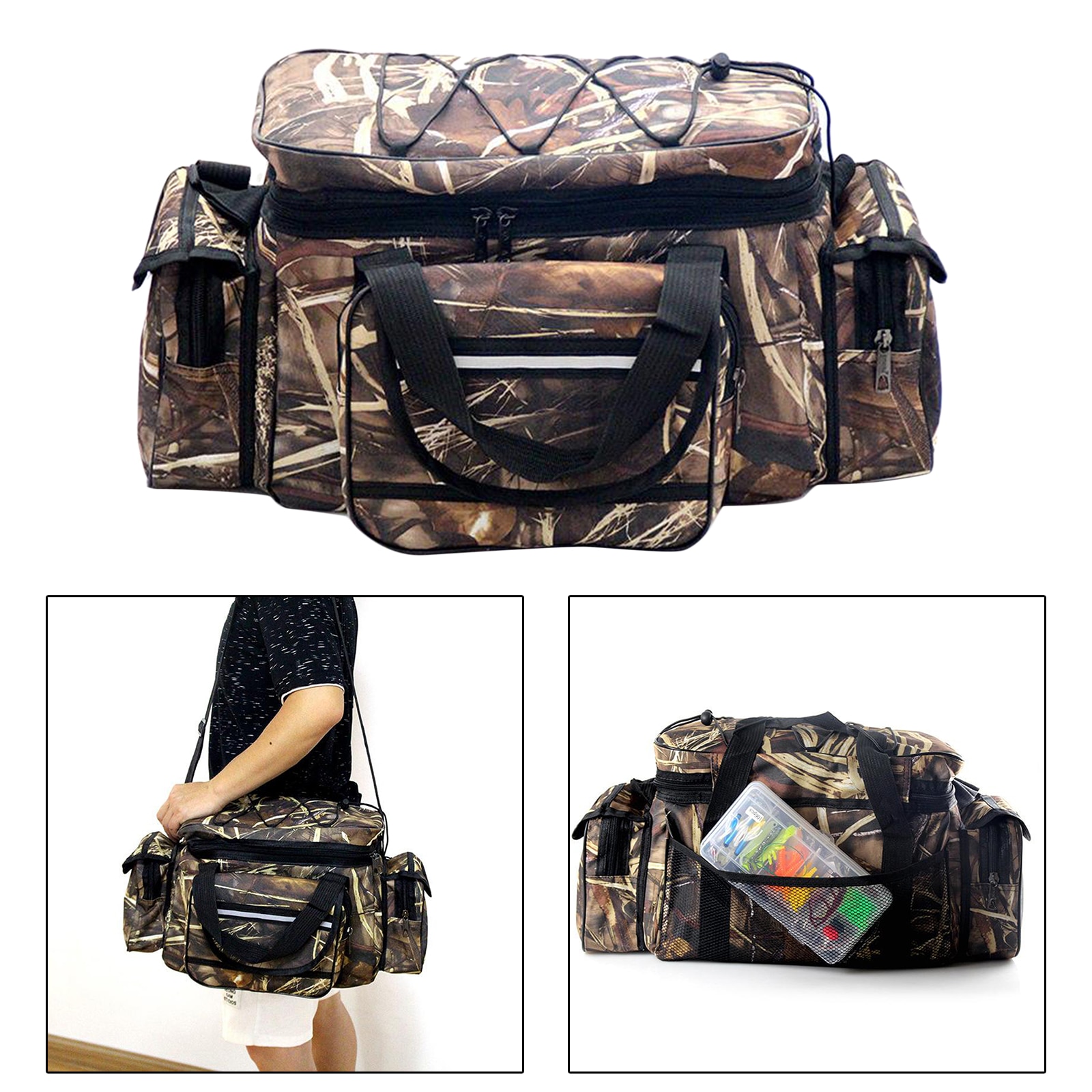 Fishing Tackle Storage Bag Multifunctional Padded Fishing Equipment and