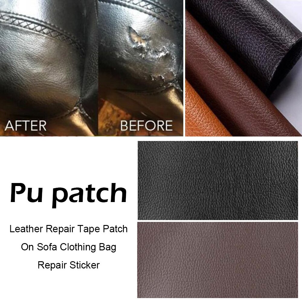 Leather Repair Tape Patch Self Adhesive PU Paste Litchi Grain Self Stick On Sofa Clothing Bag Repair Sticker DIY Sewing Fabric