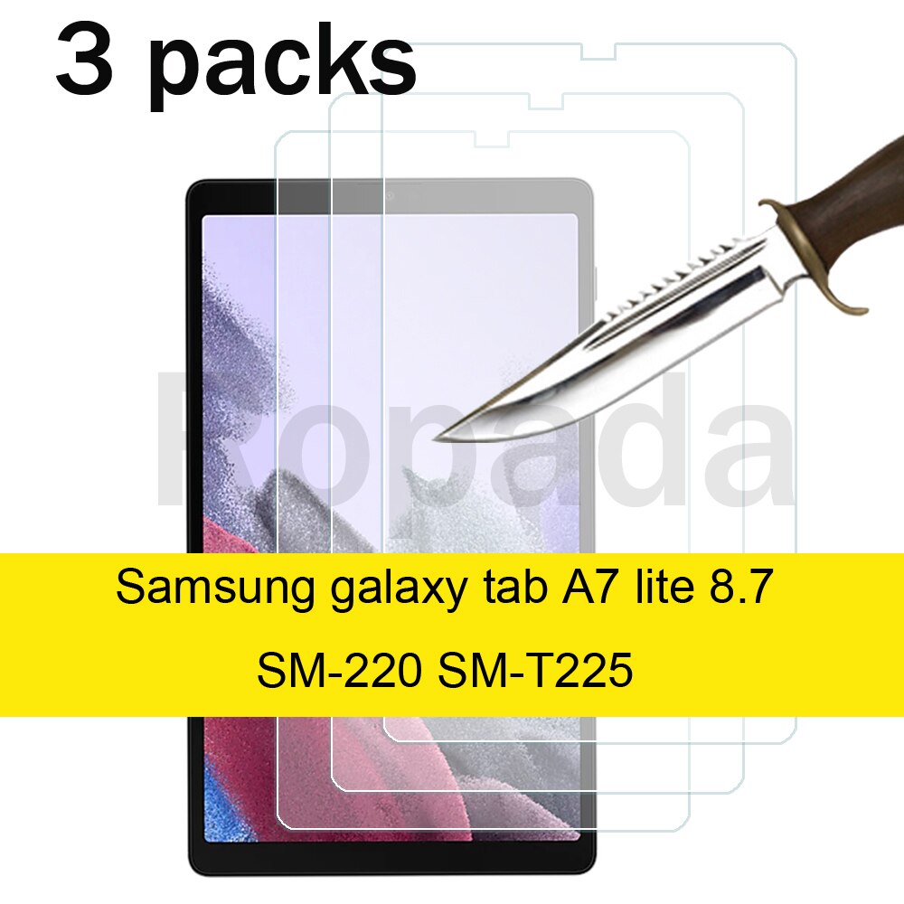 Skjermbeskytter i herdet glass til samsung galakse fanen  a8 10.5 a7 10.4 sm-t500 sm-t505 a7 lite 8.7 beskyttelsesfilm: A7 lite 8.7 3 stk