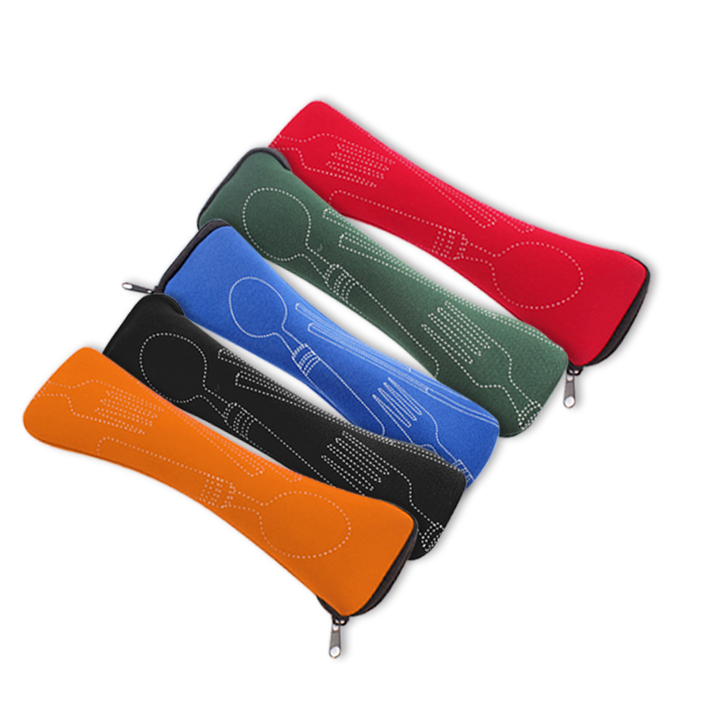 Draagbare Servies Rits Zak Outdoor Reizen Camping Recyclebaar Bestek Pouch