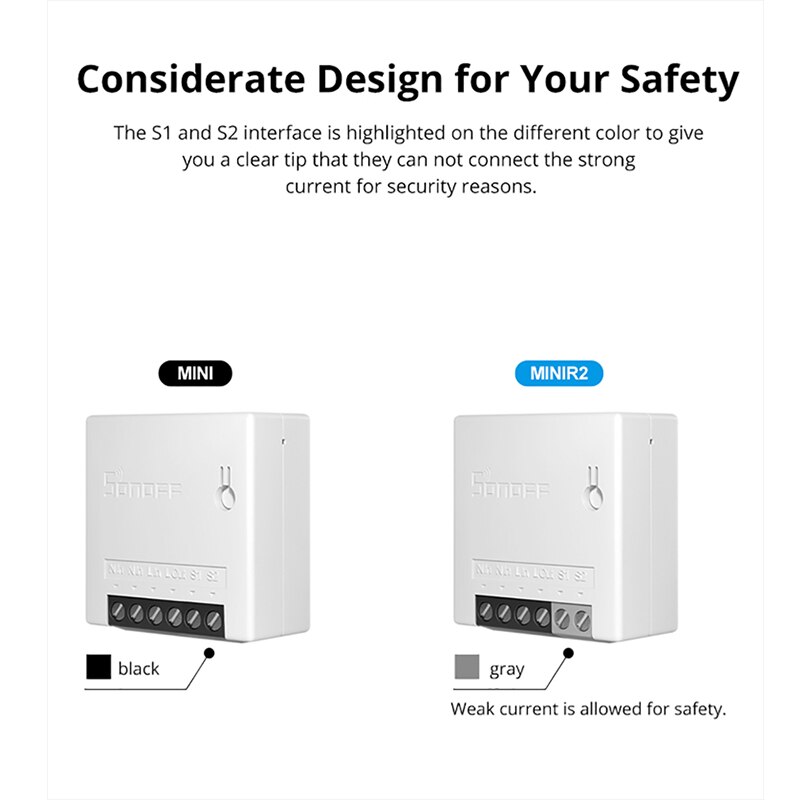 SONOFF 10A MINIR2 Smart Home Mini Wifi Switch Module Timer Two-Way Switches Voice Control With EWelink APP Alexa Google Home